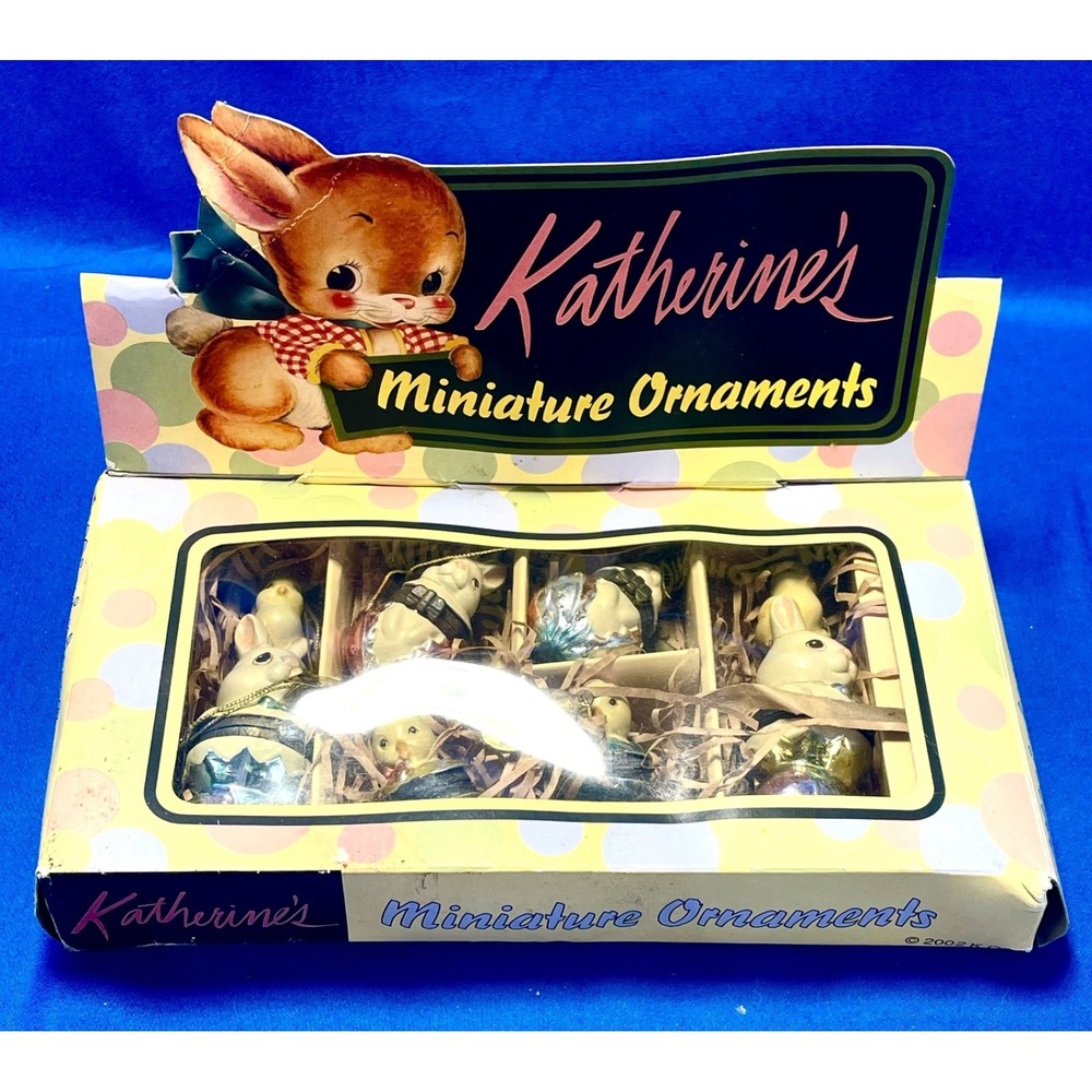 Katherines Collection Hinged Trinket Box Ornaments Bunny Rabbit‎ Chicks ~ Box